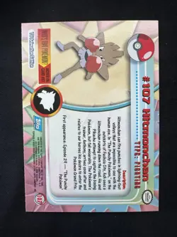 Hitmonchan #107 2000 Topps Series 2 Pokemon Blue Logo TV Animation Edition Foil - Image 2