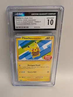 Pokemon Pikachu in a Batik Shirt Promo 2024 Indonesian 155/SV-P CGC 10 - Image 1