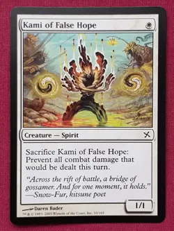 Magic The Gathering BETRAYERS OF KAMIGAWA KAMI OF FALSE HOPE white card MTG - Image 1