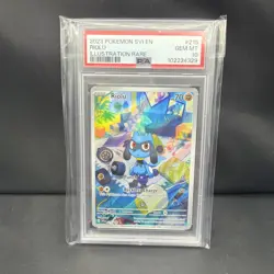 Pokemon 2023 SV01 Scarlet & Violet Riolu Illustration Rare Holo #215 PSA 10 - Image 1