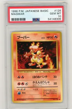 1996 POKEMON BASE SET JAPANESE #126 MAGMAR PSA 10 GEM MINT BASIC - Image 1