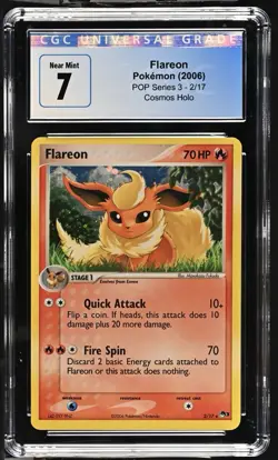 Flareon POP Series 3 CGC 7 2/17 2006 Cosmos Holo Pokemon TCG Graded - Image 1