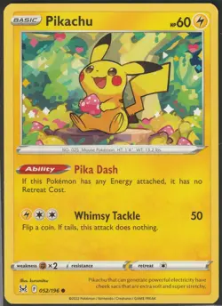Pikachu 52/196 2022 SW Lost Origin Regular Common | NM - Image 1