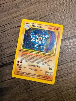 Pokemon TCG Machamp Holo Card Base Set 1st Edition 8/102 LP/NM Condition - Image 1