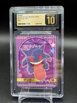 2023 Pokemon Gengar Scarlet & Violet Marumiya Holo Stickers #13 CGC 10 PRISTINE - Image 1