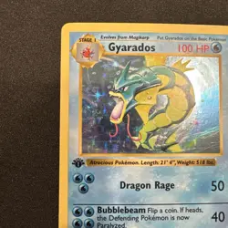 Pokemon TCG English MP 1st Edition Shadowless Gyarados 6/102 Holo Rare Card WOTC - Image 2