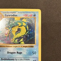 Pokemon TCG English MP 1st Edition Shadowless Gyarados 6/102 Holo Rare Card WOTC - Image 3