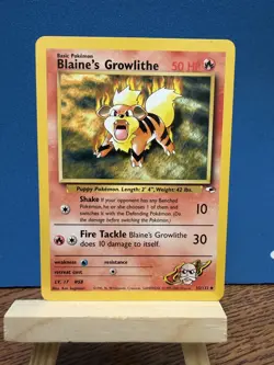 Pokemon TCG Blaine's Growlithe 35/132 Gym Heroes WOTC Card Vintage - Image 1