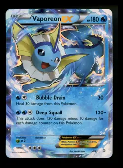 #2 Vaporeon EX 24/83 Generations 2016 Holo Rare Pokemon Card TCG - Image 1