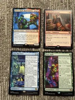 Magic The Gathering MTG TMNT Rare Lot 4 Don Raph Arsenal Machines Party Dude - Image 1