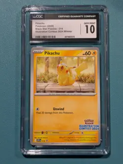 CGC 10 GEM MINT Pokemon 2025 Black Star Promo Pikachu 214 - Image 1