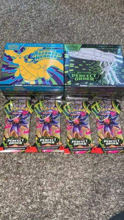 Pokemon Bundle: 1x Ascended Heroes ETB + 1x Perfect Order ETB + 4 sleeved packs - Image 1