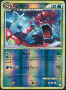 Shiny Gyarados 123/123 Reverse Holo Rare Pokemon HeartGold SoulSilver Light Play - Image 1