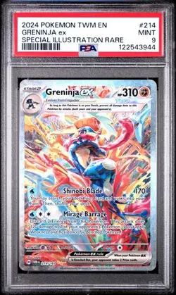 PSA 9 GRENINJA EX 214 TWILIGHT MASQUERADE SPECIAL ILLUSTRATION RARE POKEMON - Image 1