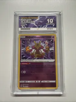 Pokemon TCG Radiant Alakazam Silver Tempest 059/195 Holo Rare Graded ACE 10 - Image 1