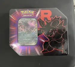 Pokemon TCG Destined Rivals Team Rocket Tin (Nidoking ex) - Sealed New - Image 1