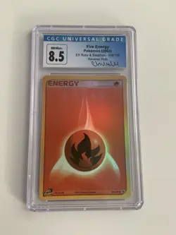 Fire Energy 108/109 Reverse Holo CGC 8.5 Pokemon 2003 Signed Chumlee - Image 1