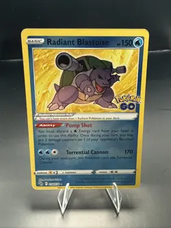 Pokemon Radiant Blastoise 018/078 (NM) - Pokemon GO - Holo Rare - Pokemon TCG - Image 1