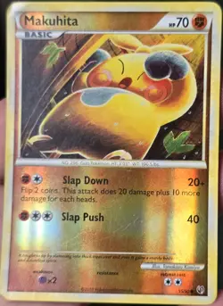 Makuhita Undaunted #55 (2010) Common Reverse Holo Pokemon - Image 1