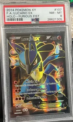 PSA 8 - 2014 POKEMON XY FURIOUS FISTS 107 FULL ART/LUCARIO EX - Image 1