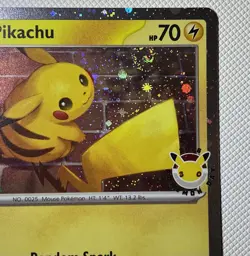 2026 Pikachu 051/162 Pokemon Day 30th Anniversary Promo *SWIRL* TCG Cosmo Holo - Image 1