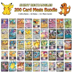 Pokemon 200 Card Lot Pack 4 Ultra Rares V EX VMAX, 50 Holos & 151 Cards Gift Box - Image 1