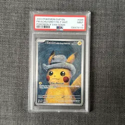 PSA 9 Van Gogh Pikachu with Grey Felt Hat SVP EN 085 Black Star Pokemon Card - Image 1