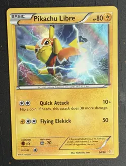 Pokemon Pikachu Libre Holo 30/30 XY Trainer Kit 2016 Basic 80 HP Quick Attack - Image 1