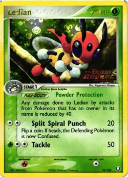 Pokemon TCG Ledian Ex Team Rocket Returns 23/109 Reverse Holo Rare Stamped DMG - Image 1