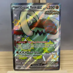 Great Tusk ex 072 Paldean Fates Black Star Promo Full Art Holo Pokemon TCG LP - Image 1