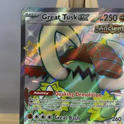 Great Tusk ex 072 Paldean Fates Black Star Promo Full Art Holo Pokemon TCG LP - Image 2