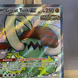 Great Tusk ex 072 Paldean Fates Black Star Promo Full Art Holo Pokemon TCG LP - Image 3