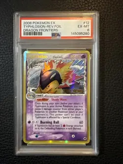 🔥 2006 Pokemon EX Dragon Frontiers Typhlosion Reverse Foil #12 PSA 6 - Image 1