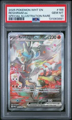 2025 POKEMON WHT EN-WHITE FLARE SPECIAL ILLUSTRATION RARE RESHIRAM EX PSA 10 - Image 1