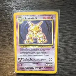 Pokemon TCG Alakazam Base Set 2 001/130 Holo Rare 80 HP Confuse Ray 1999 - Image 1