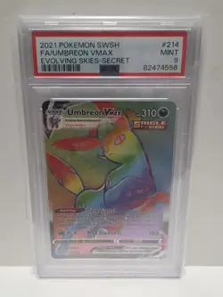 2021 POKEMON SWORD & SHIELD EVOLVING SKIES SECRET FULL ART/UMBREON VMAX PSA 9 - Image 1