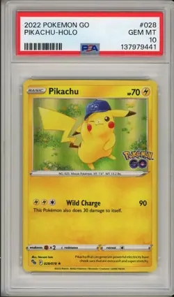 2022 Pokemon Go Pikachu Holo #028 PSA 10 - Image 1
