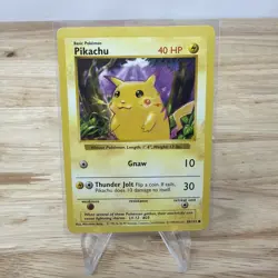 Pikachu (Red Cheeks) Base Set Shadowless 58/102 Regular Pokemon Card LP - Image 1