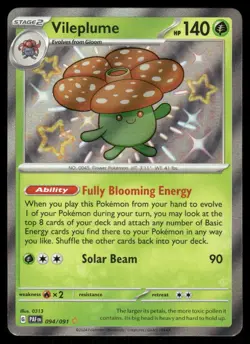 Pokemon Cards Vileplume 094/091 Paldean Fates Shiny Rare NM - Image 1