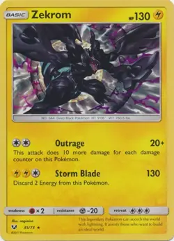Zekrom 35/73 Holo Shining Legends Pokemon Card NM - Image 1