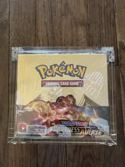 Pokemon Sword And Shield Darkness Ablaze Booster Box Sealed In Acrylic Case - Image 1
