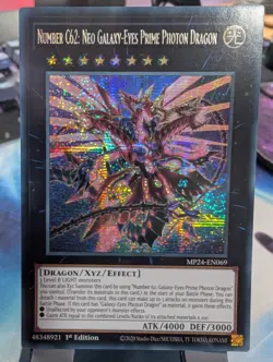 YuGiOh! Number C62: Neo Galaxy-Eyes Prime Photon Dragon MP24- Secret Rare 1st Ed - Image 1