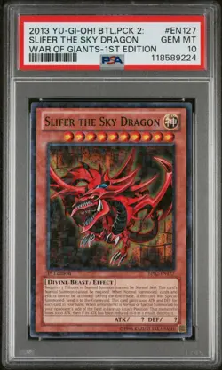 2013 YU-GI-OH! BP2: WAR OF GIANTS BP2-EN127 SLIFER THE SKY DRAGON PSA 10 - Image 1