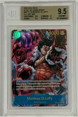 2025 One Piece Monkey D. Luffy Fist Of Divine OP11-118 Alternate Art BGS 9.5 - Image 1