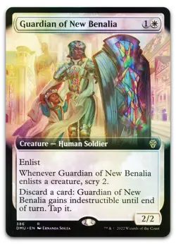 Guardian of New Benalia (Extended Art) #386 (Foil) NM Dominaria United Magic MTG - Image 1