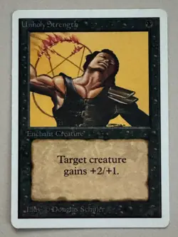 Unholy Strength MTG - Unlimited Edition - ENGLISCH - ©1993 NM Common - Image 1