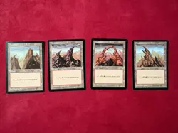 Complete Mountain Set 4 Cards - Tempest Vintage Magic The Gathering MTG Classic - Image 1