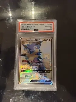 2019 Pokemon S&M: Hidden Fates Shiny Vault: Full Art Lycanroc GX #SV67 PSA 10 - Image 1