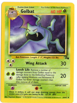 Golbat 34/62 Fossil Set Pokemon Card - Image 1