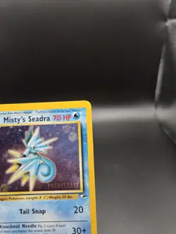 2000 Pokemon Gym Heroes #9 Misty's Seadra Holo Prerelease Promo Card - Image 2